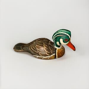 Hand Carved Hand Painted Wooden Carolina Duck Male 1988